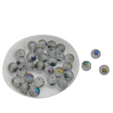 Plated Leaf Printed Glass Beads (25 Pieces) 8 MM Multicolor Hole 1 MM Round For Jewellery Making Arts Crafts